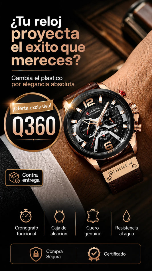 Reloj Curren 8329 Original con Pulso de Cuero y Cronógrafo