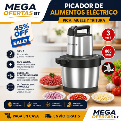 TurboChop Pro 🔪⚡ Picador Eléctrico de Acero Inoxidable 🛡 GRATIS: Guía de recetas fáciles y rápidas