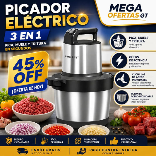 TurboChop Pro 🔪⚡ Picador Eléctrico de Acero Inoxidable 🛡 GRATIS: Guía de recetas fáciles y rápidas
